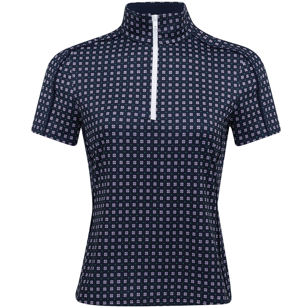 Women's Slim Fit Stretch Jersey 1/4 Zip Polo