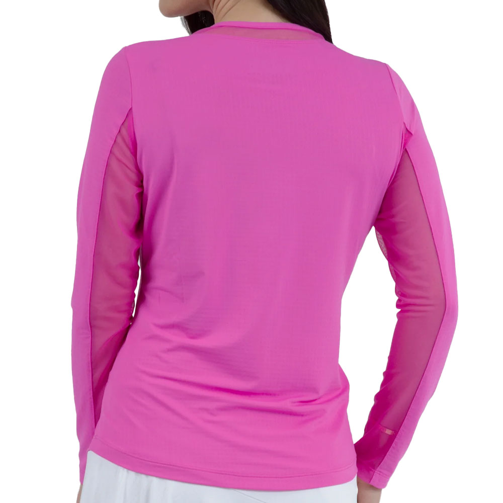 Women's Mesh Long Sleeve Crewneck Top
