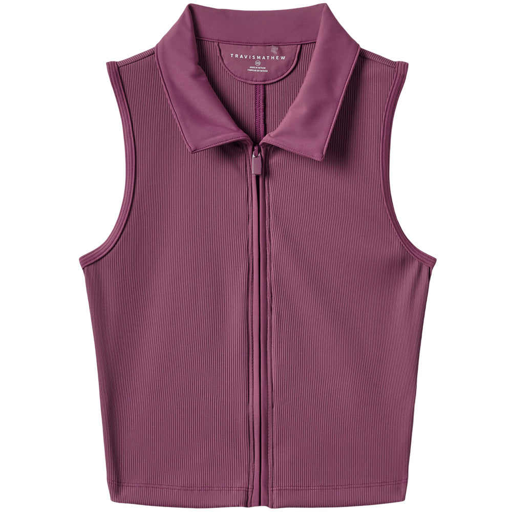 TravisMathew Women's Midline Moveknit Sleeveless Full Zip Polo