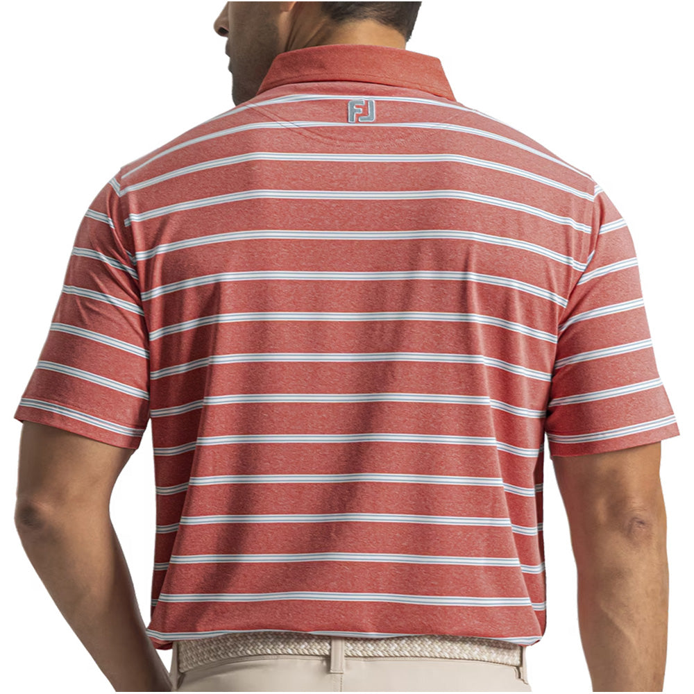 Open Stripe Heather Polo