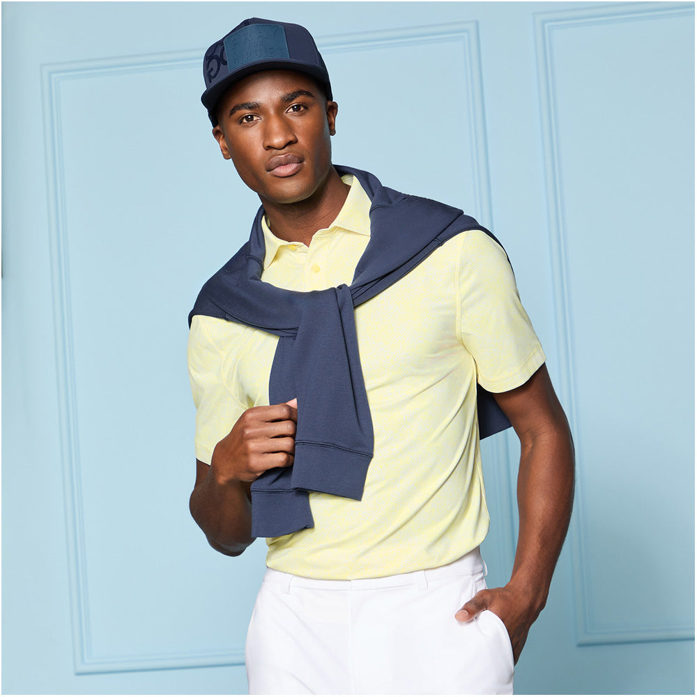Hydrangea Print Tech Jersey Polo