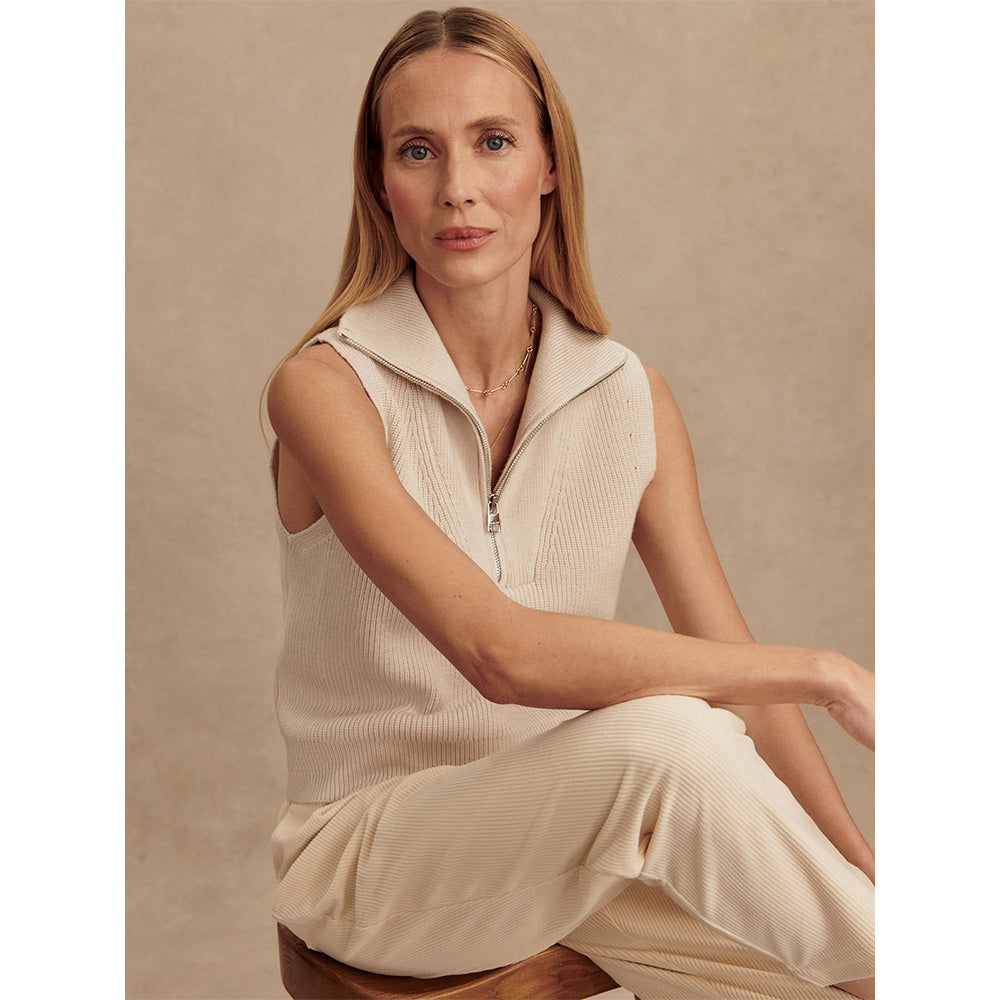 Women's Amina Knit Sleeveless 1/2 Zip Sweater
