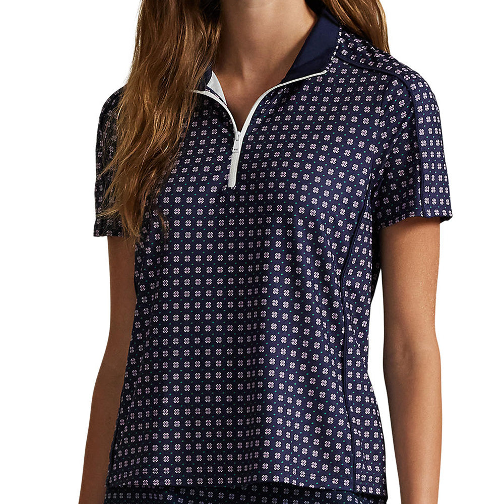 Women's Slim Fit Stretch Jersey 1/4 Zip Polo