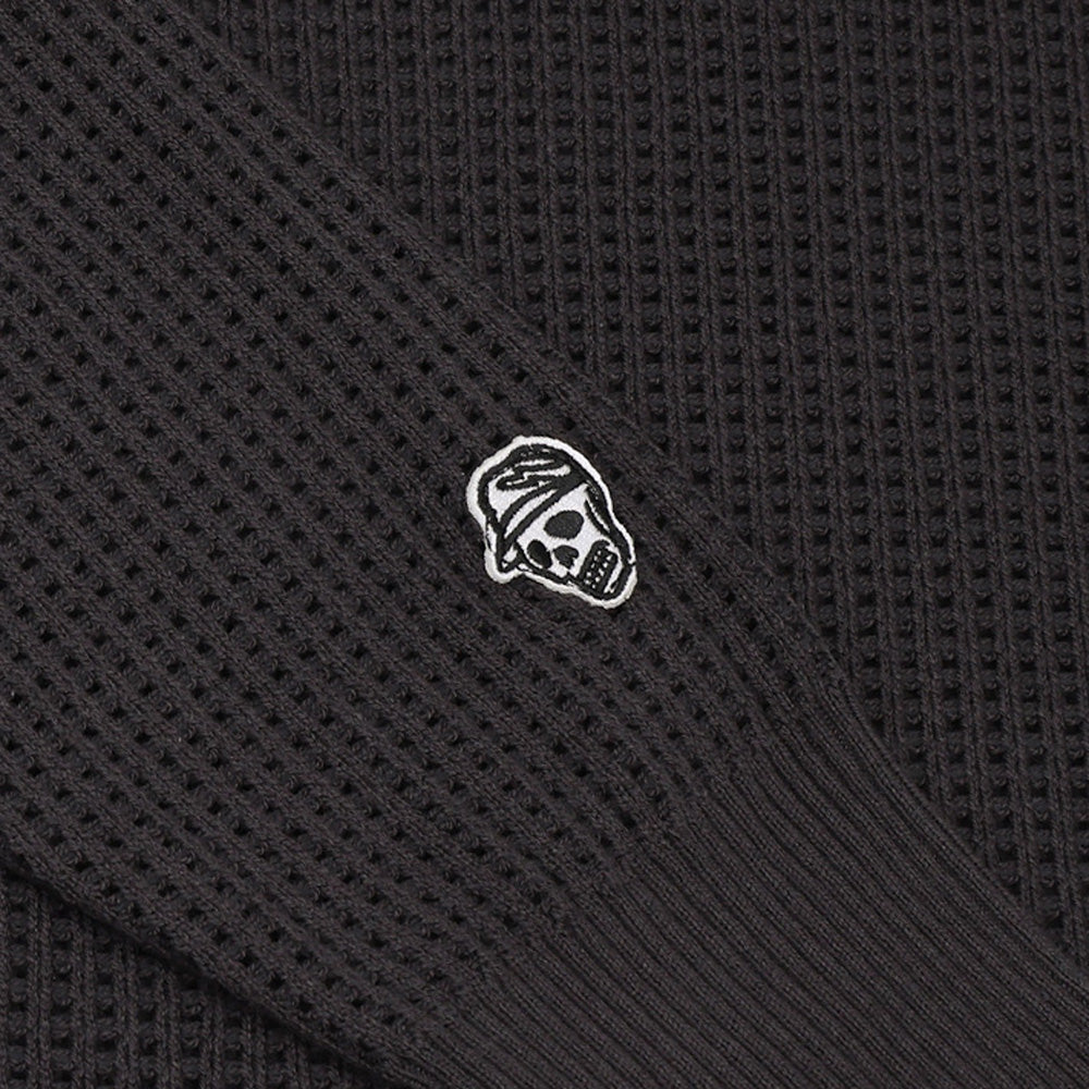 Loose Knit Long Sleeve 1/4 Zip Polo