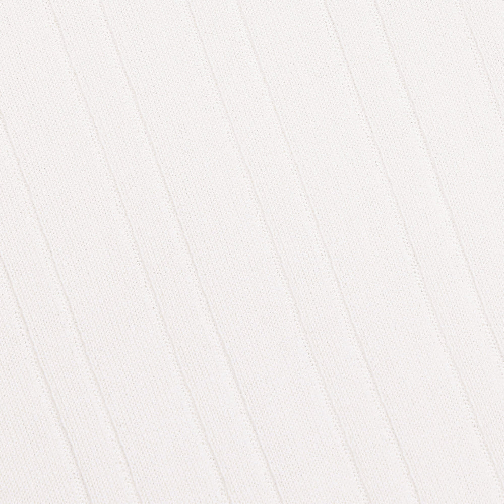 Women's Ribbed Cotton Blend Sweater Polo