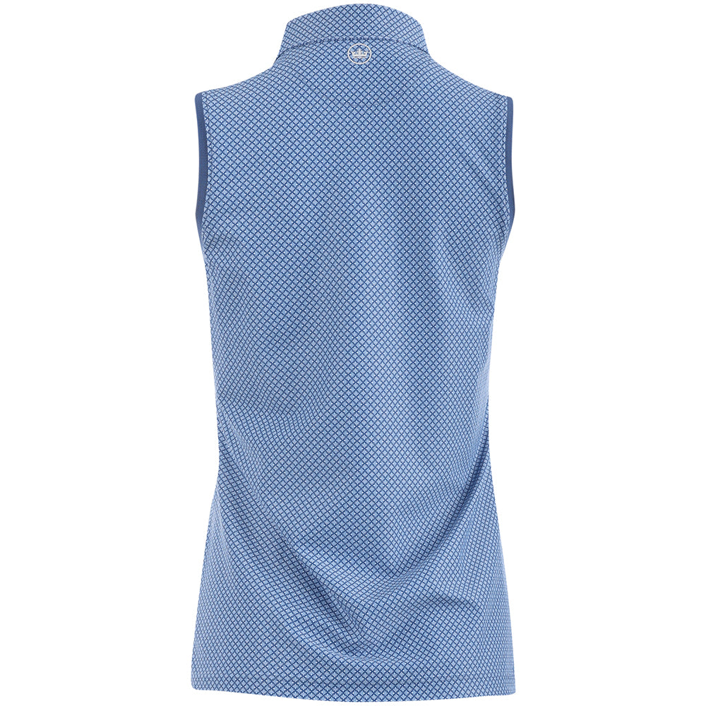 Women's Palmetto Palms Banded Sport Mesh Sleeveless Button Polo