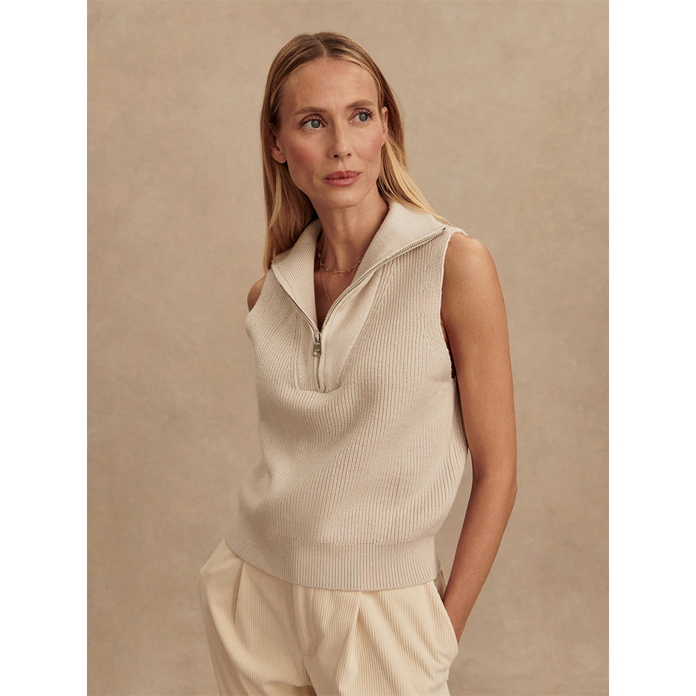 Women's Amina Knit Sleeveless 1/2 Zip Sweater