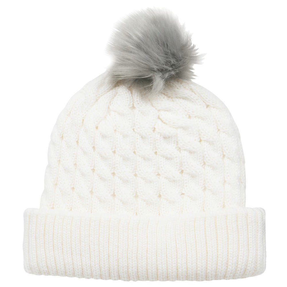 Cable Knit Pom Pom Hat - Fairway Styles