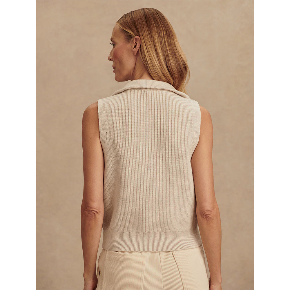 Women's Amina Knit Sleeveless 1/2 Zip Sweater