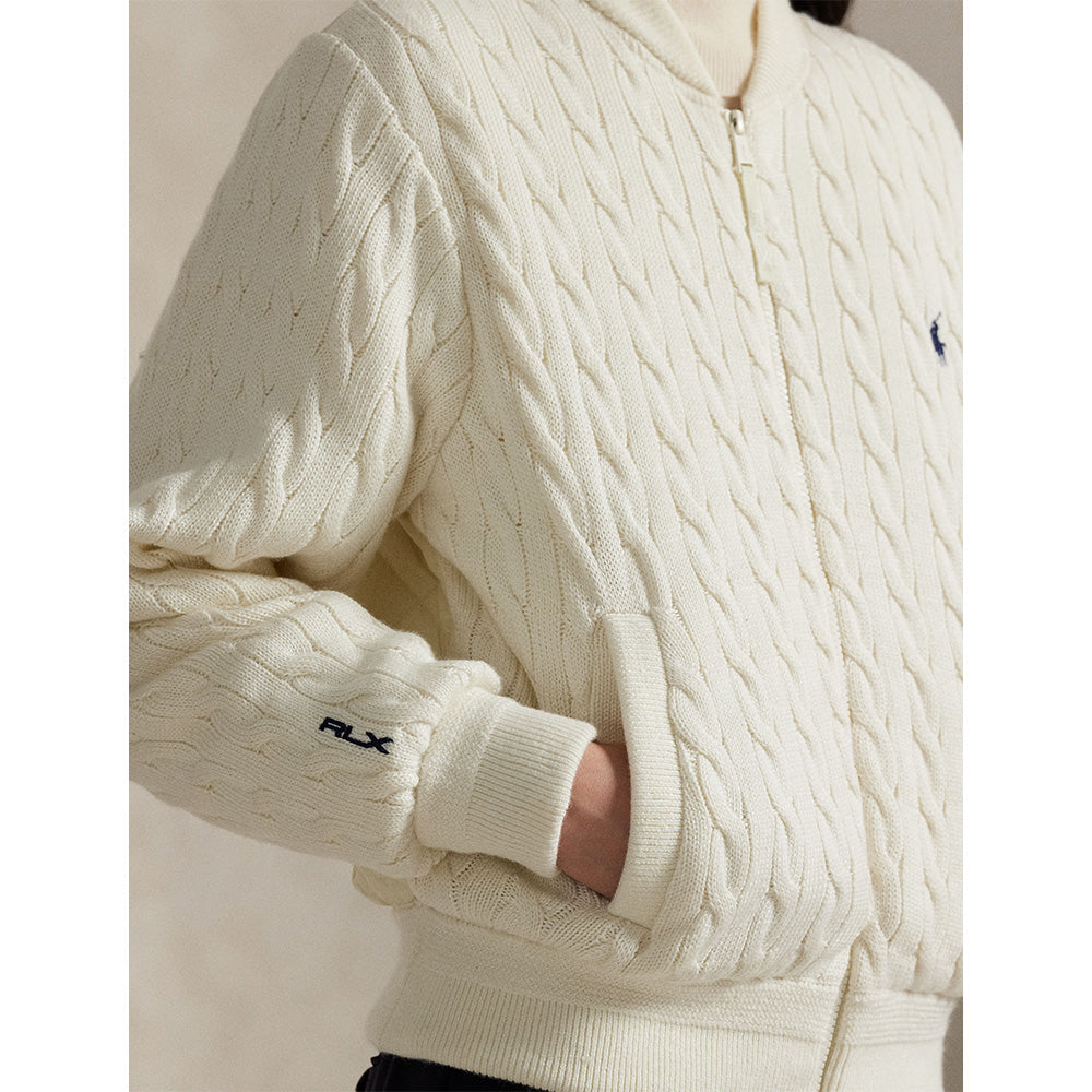 Women's Hybrid Cable - Knit Bomber Jacket - Fairway Styles