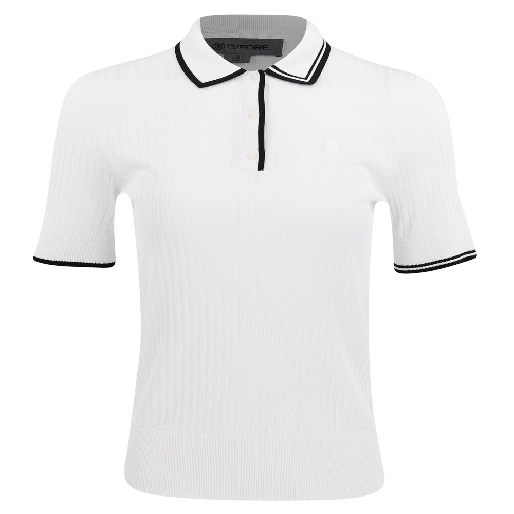 Women's Ribbed Knit Sweater Polo
