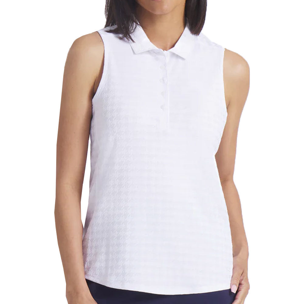 Women's Houndstooth Sleeveless Polo