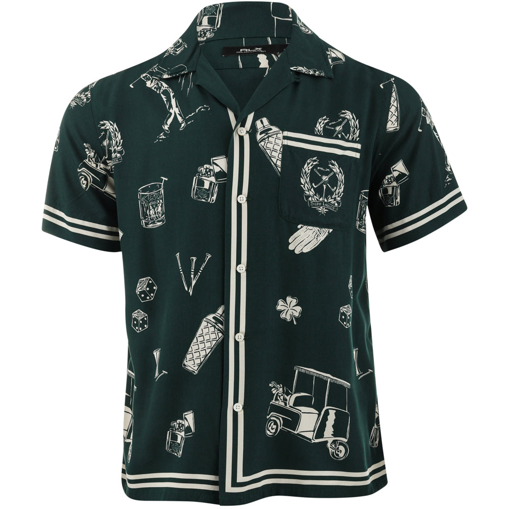 Classic Fit Golf-Print Camp Shirt