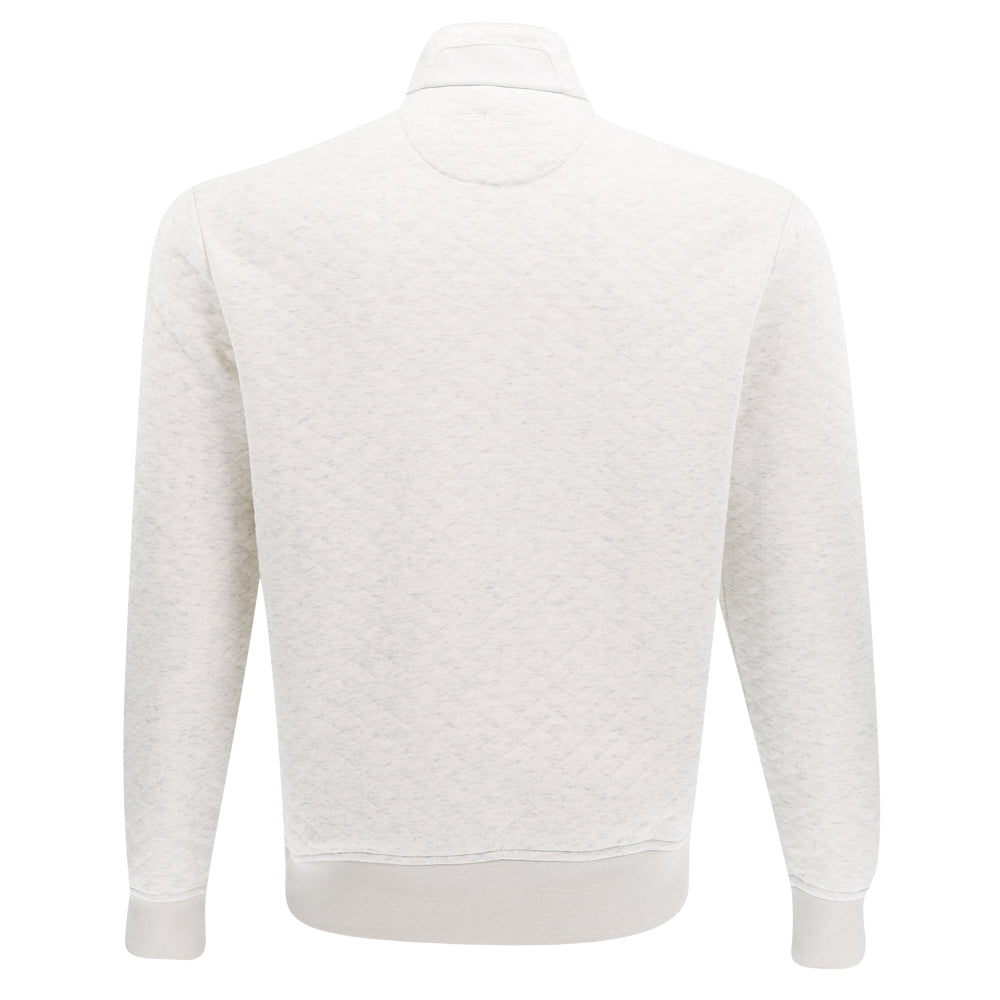 Quilted Double-Knit 1/4 Zip Mock Neck Sweatshirt