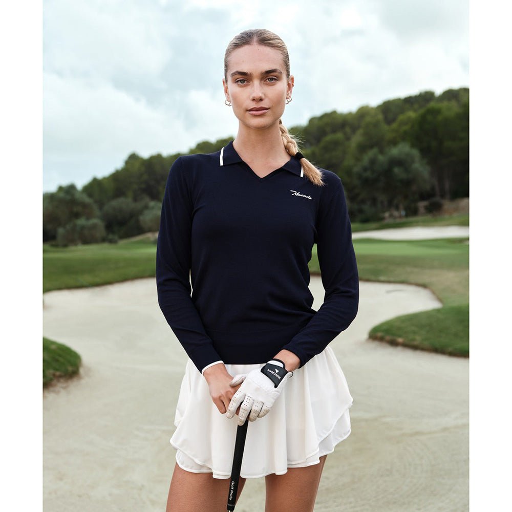 Women's Ella Knit Long Sleeve Polo - Fairway Styles