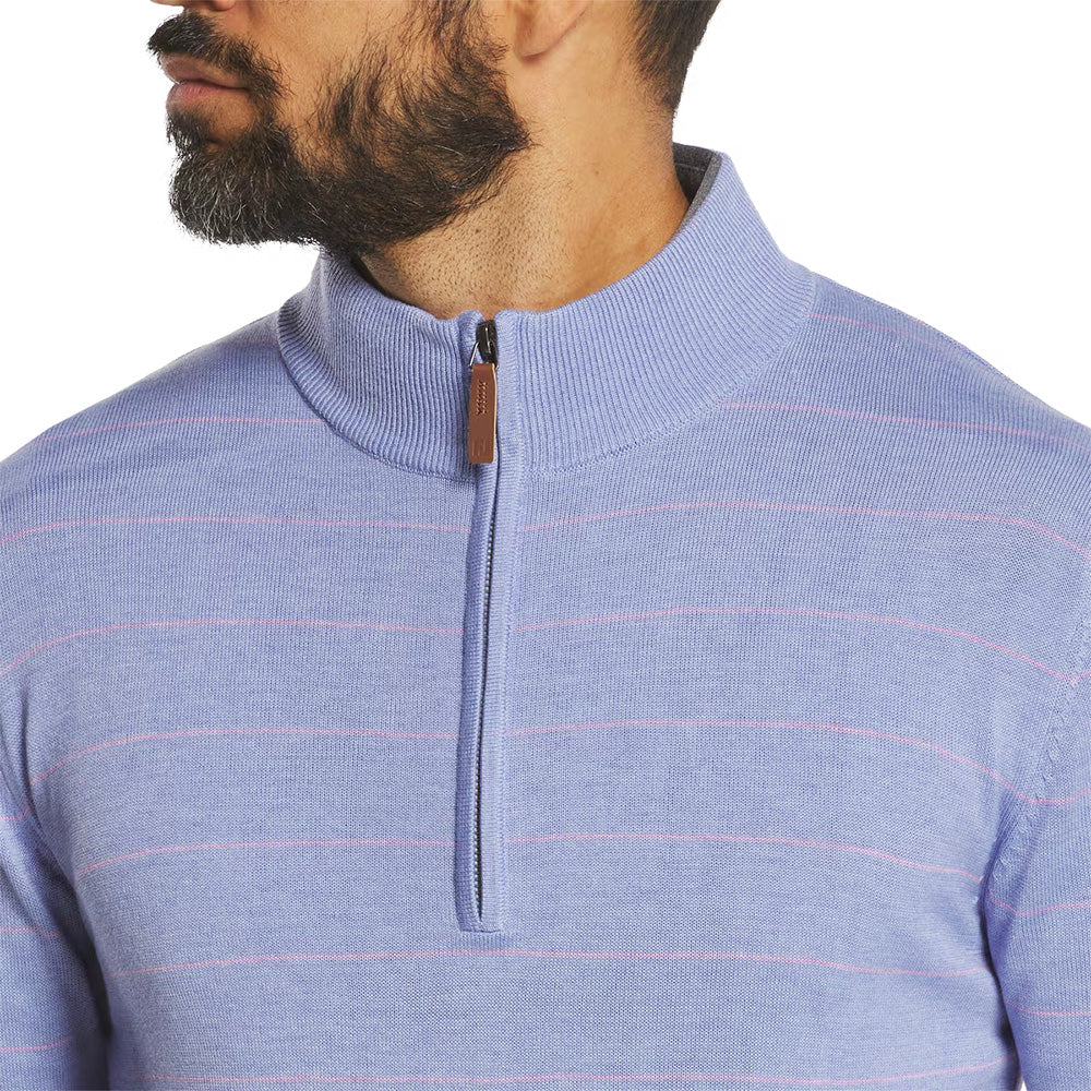 Wool Heather Stripe 1/4 Zip Sweater