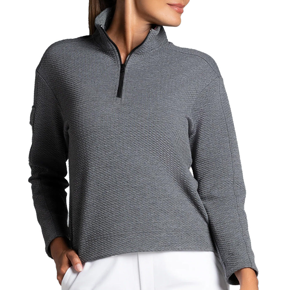 Women's Long Sleeve Mock Neck Top - Popcorn Stitch