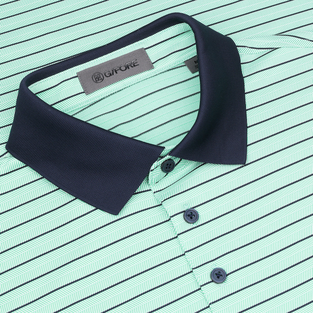 Herringbone Stripe Tech Jersey Polo
