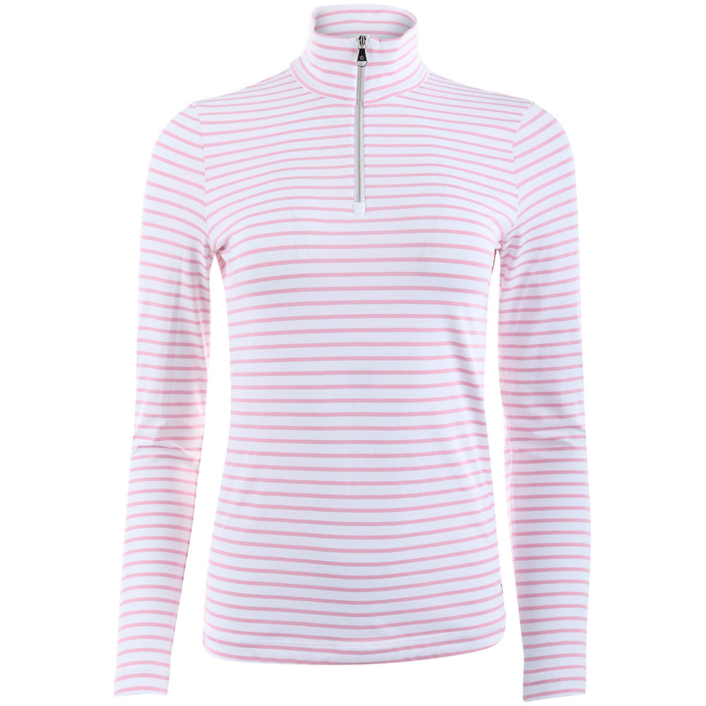 Women's The Tasha Striped Long Sleeve 1/4 Zip Polo
