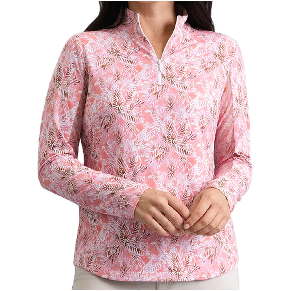 Women's Long Sleeve Mock Neck Top - Briana Print