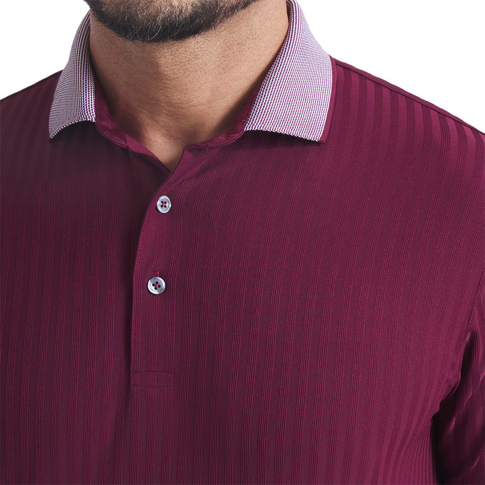 MATTR Stripe Jacquard Polo