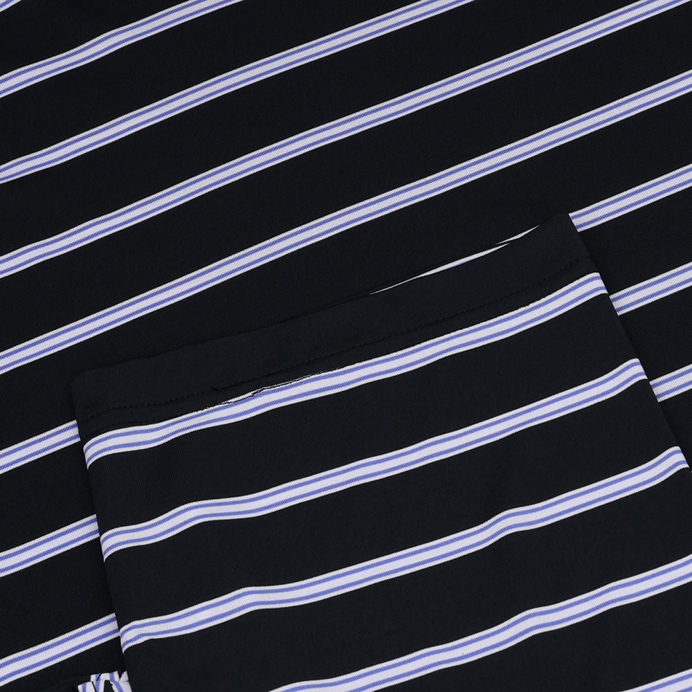 Open Stripe Heather Polo