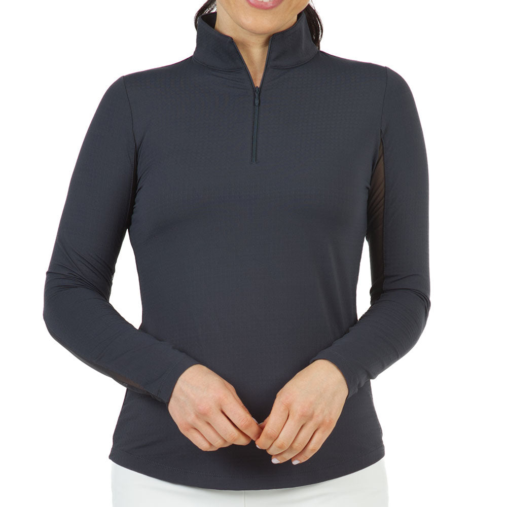 Women's Long Sleeve Mock Neck Top - Solid