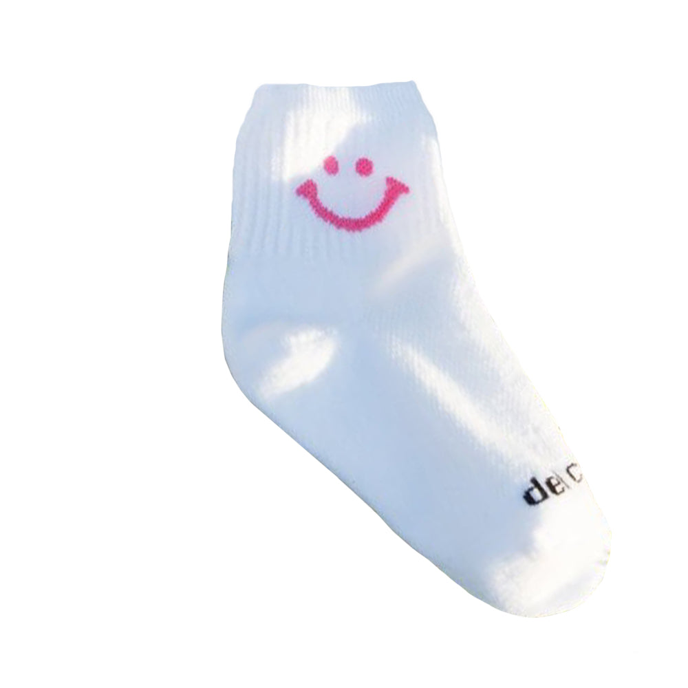 Juniors' Pink Smiley Socks