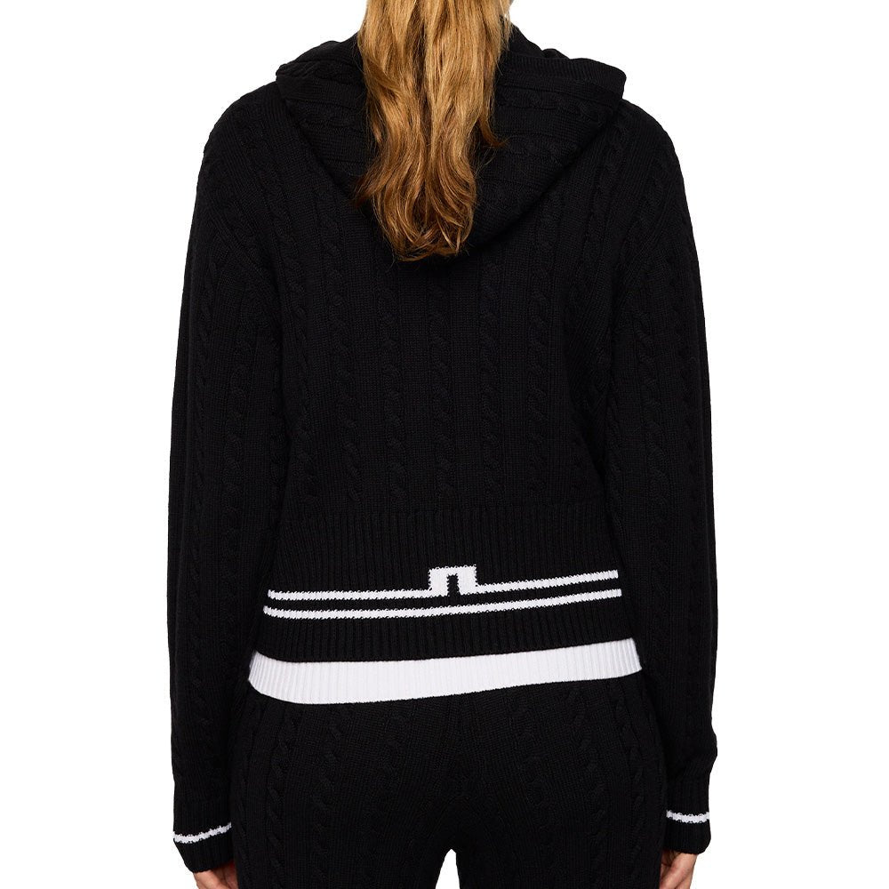 Women's Camilla Cable Knit Wool Full Zip Hoodie - Fairway Styles