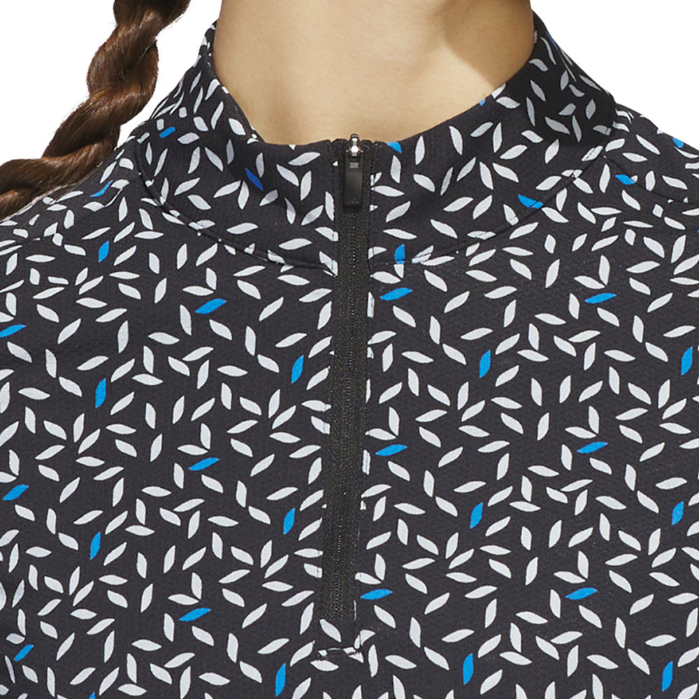 Women's Ultimate365 Printed Long Sleeve 1/4 Zip Mock Neck Polo
