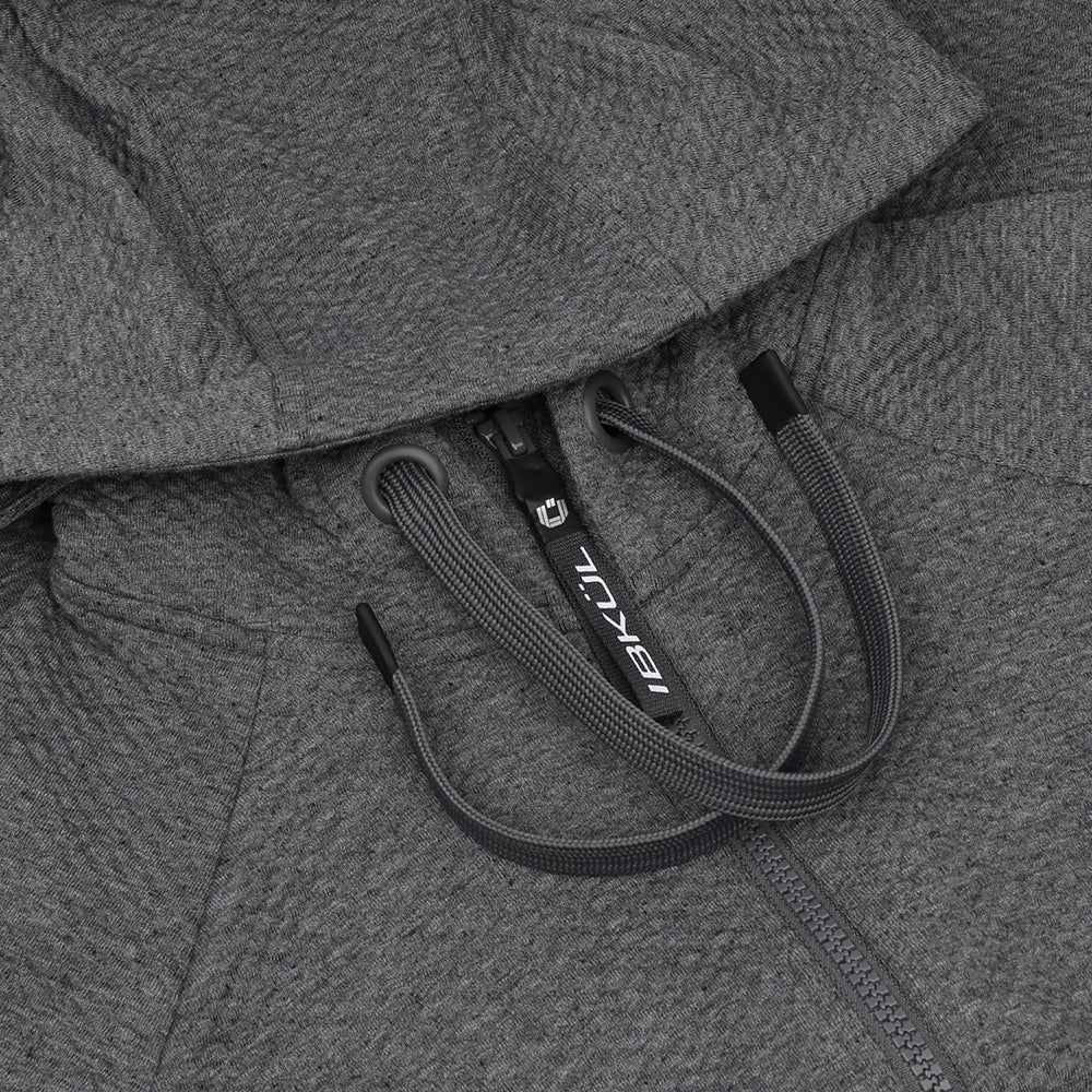 Women's Popcorn Stitch Full Zip Hoodie - Solid