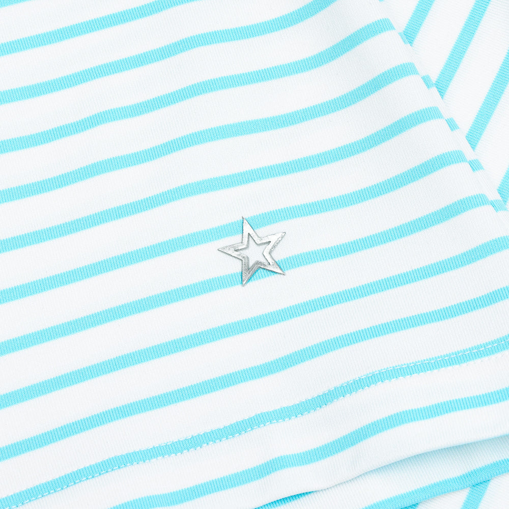 Women's The Gemma Striped Long Sleeve 1/4 Zip Mock Neck Top