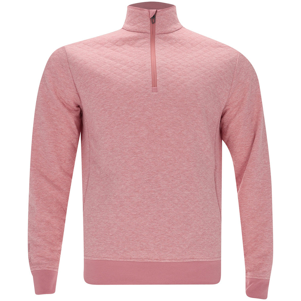Quilted Double-Knit 1/4 Zip Mock Neck Sweatshirt