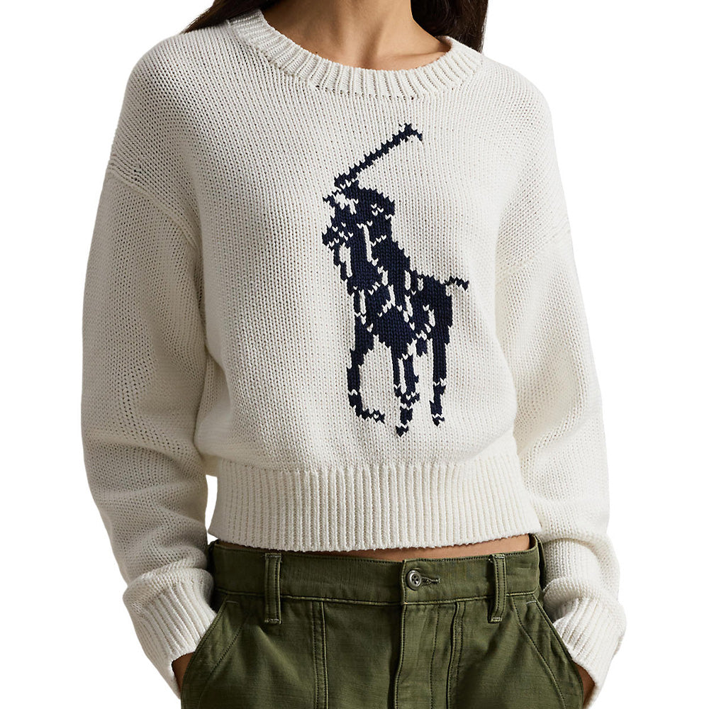 Women's Big Pony Cotton Crewneck Sweater