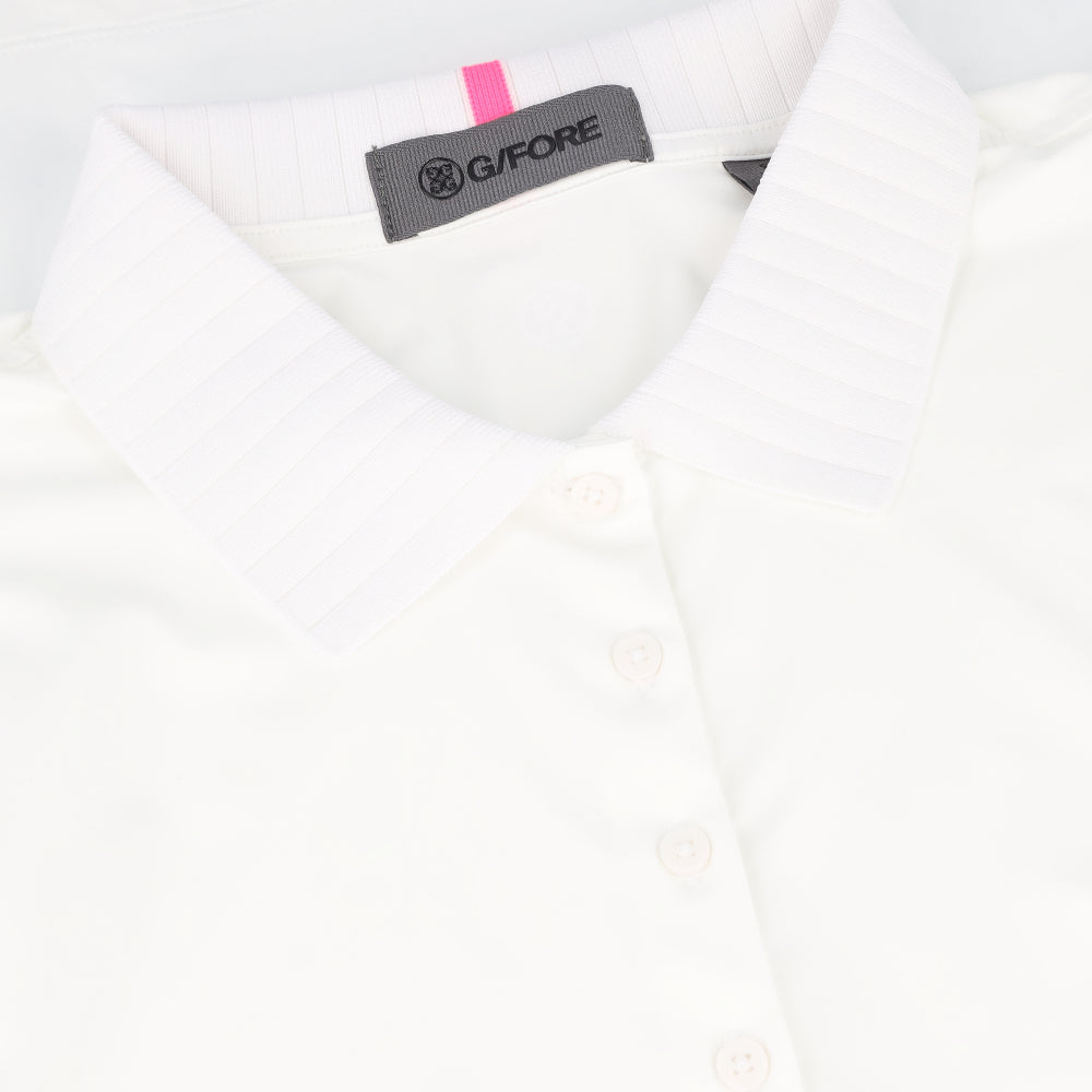 Women's Pleated Collar Silky Tech Nylon Sleeveless Polo