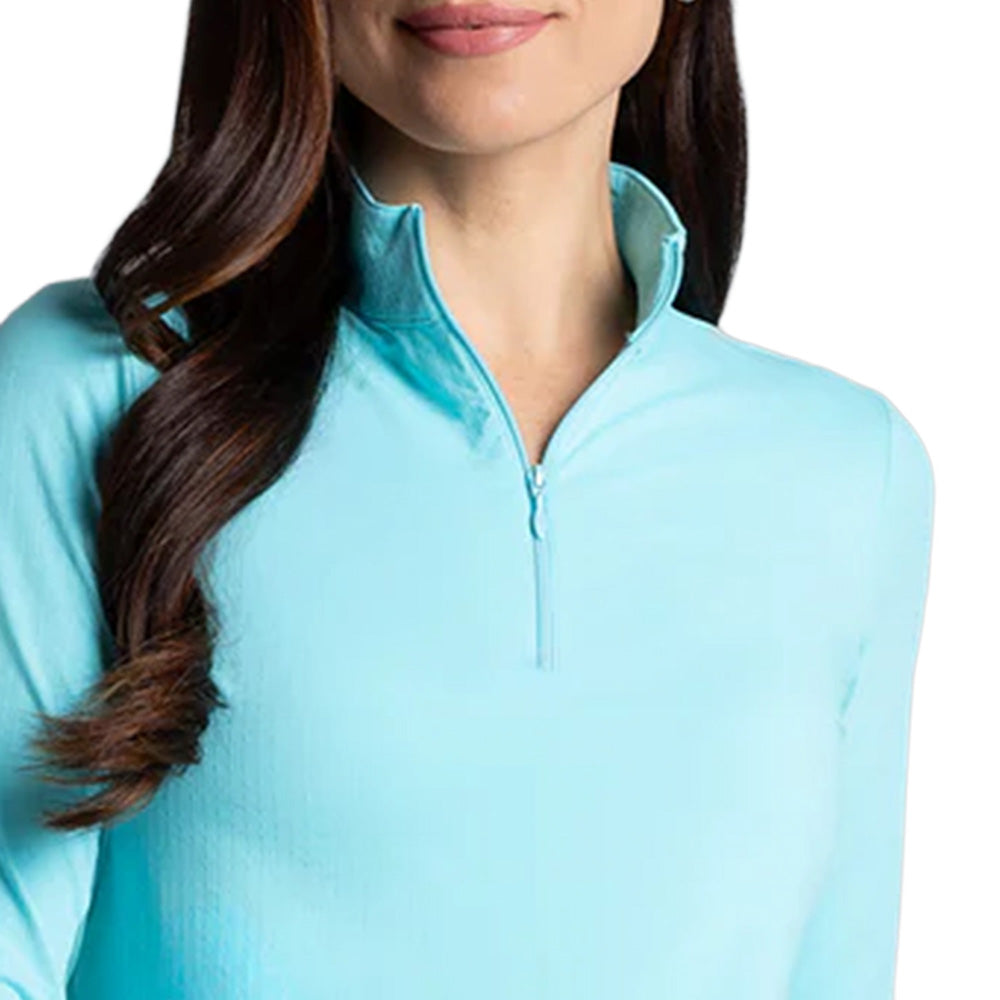 Women's Long Sleeve Mock Neck Top - Solid