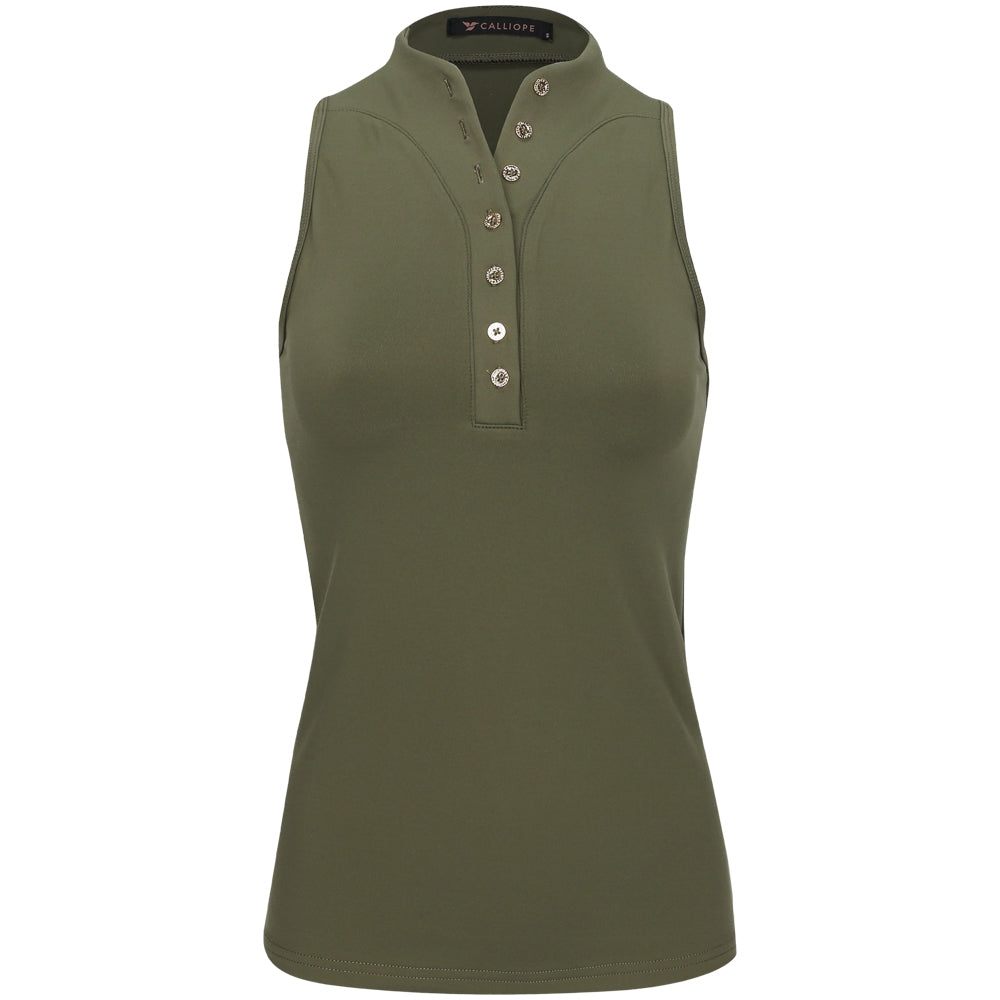 Women's Latah Sleeveless Mock Neck Polo