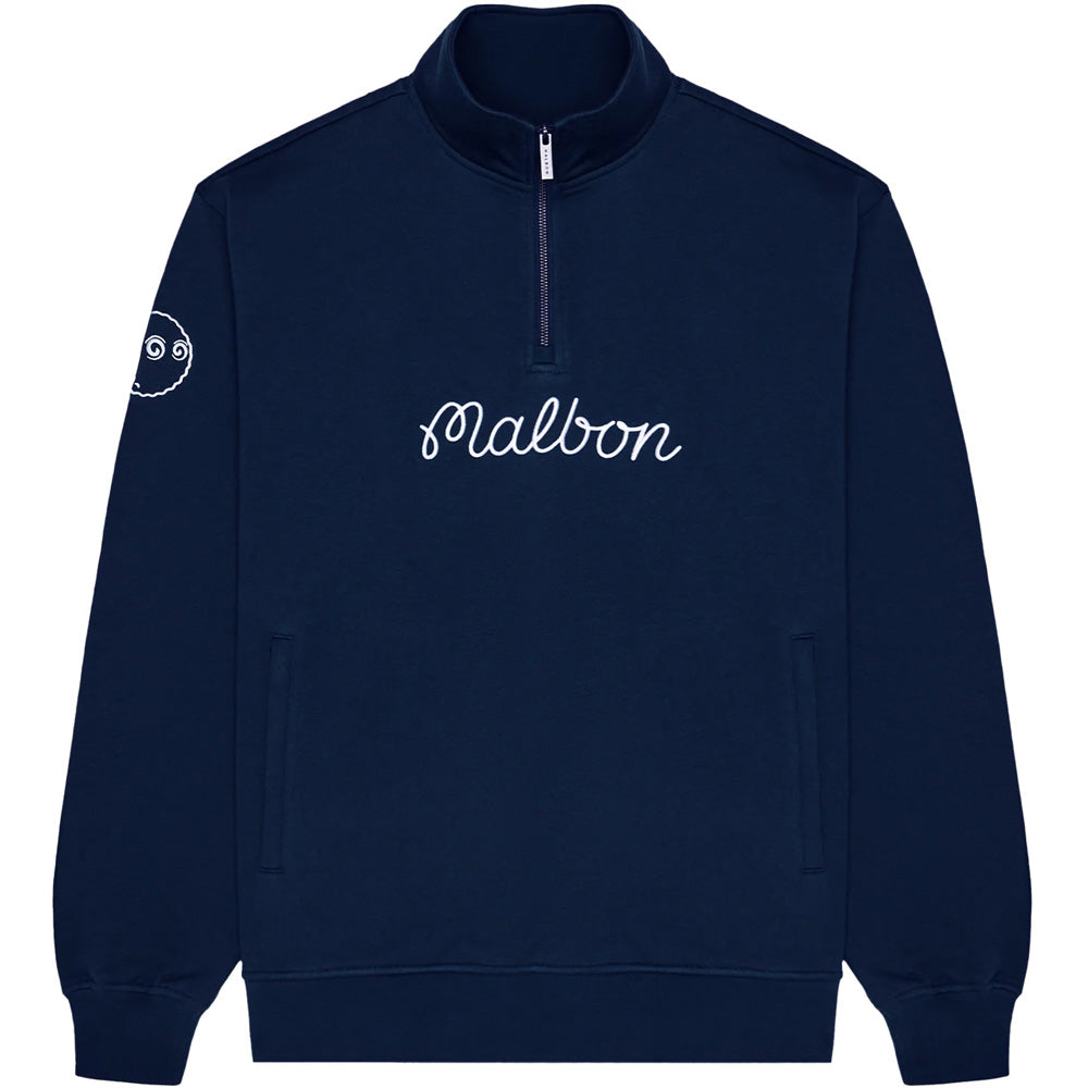 Collegiate 1/4 Zip Stand Collar Sweatshirt