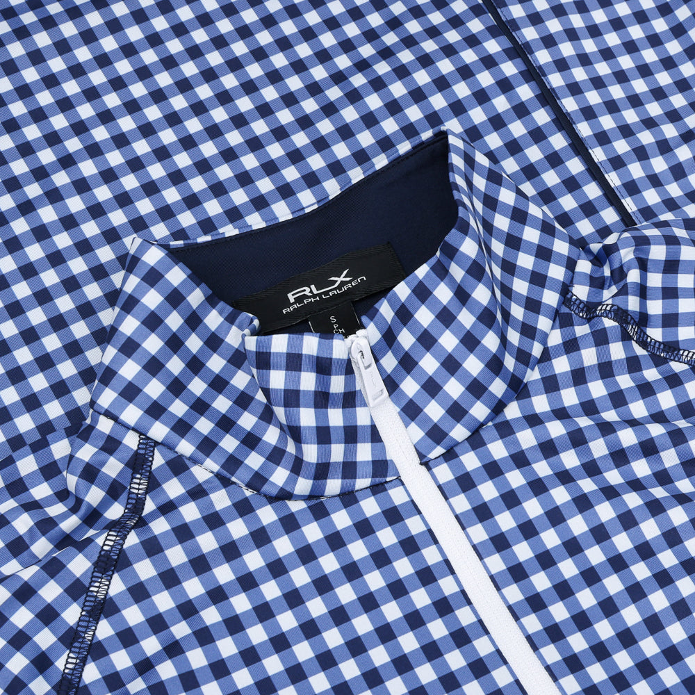 Women's Gingham Stretch-Jersey 1/4 Zip Pullover