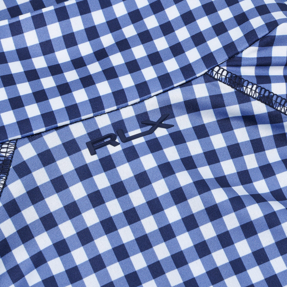 Women's Gingham Stretch-Jersey 1/4 Zip Pullover