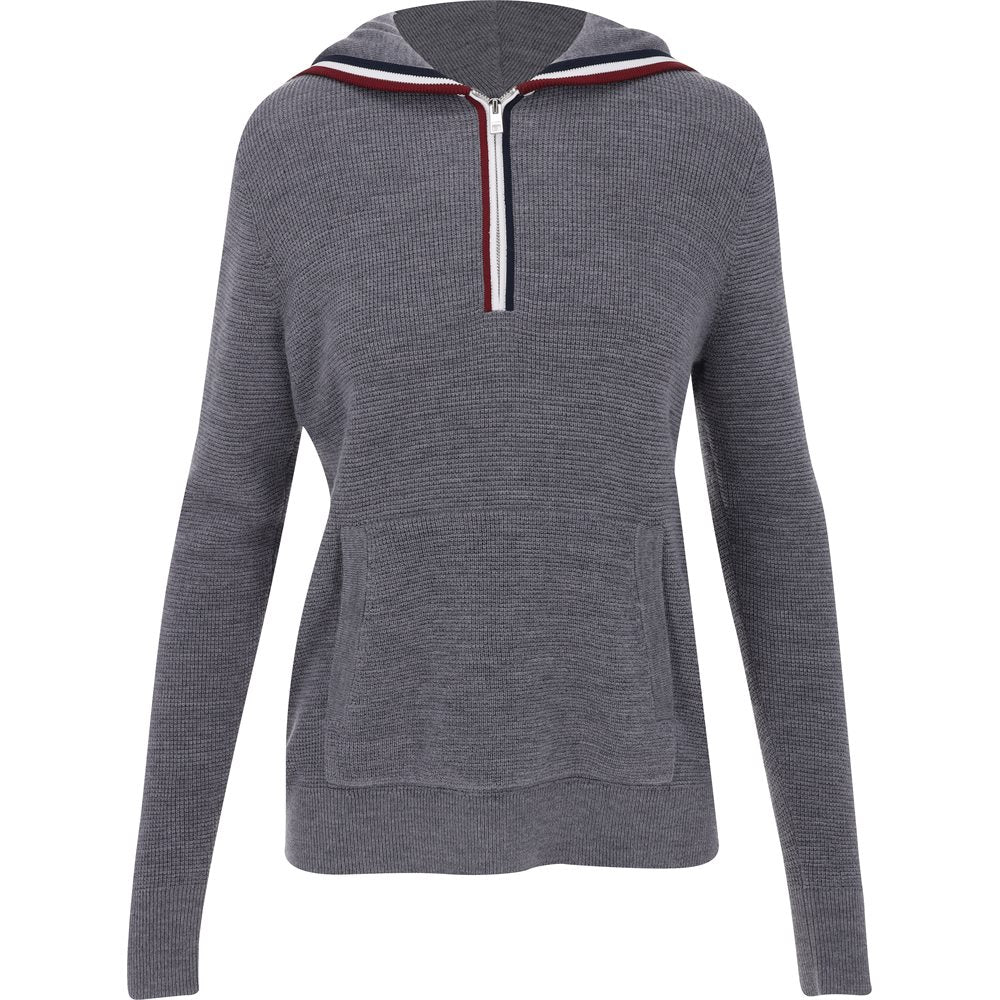 Women's Waffle Stitch Merino Wool 1/4 Zip Hoodie