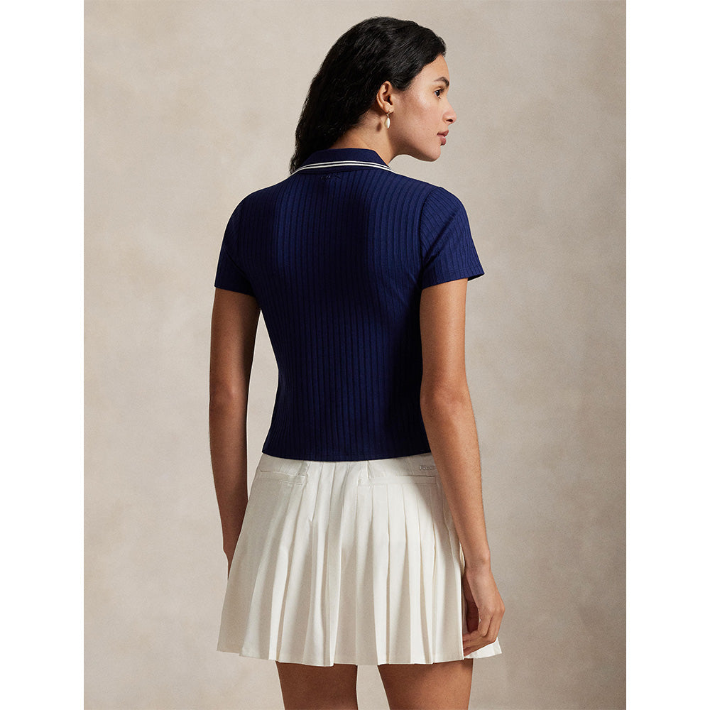 Women's Slim Fit Rib-Knit Cricket Polo