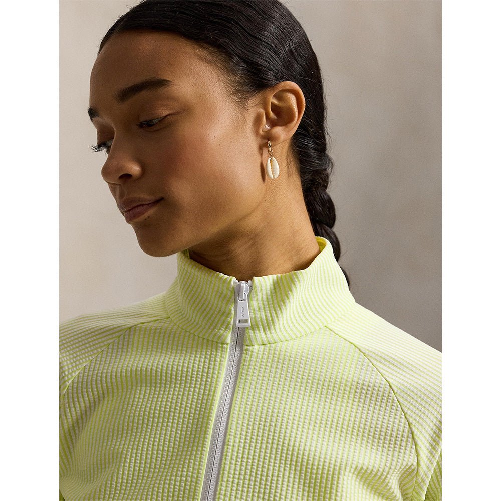 Women's Seersucker Mock Neck Jacket