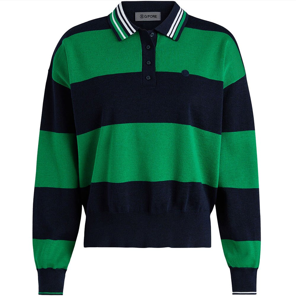 Women's Happy G's Merino Wool Rugby Polo Sweater - Fairway Styles