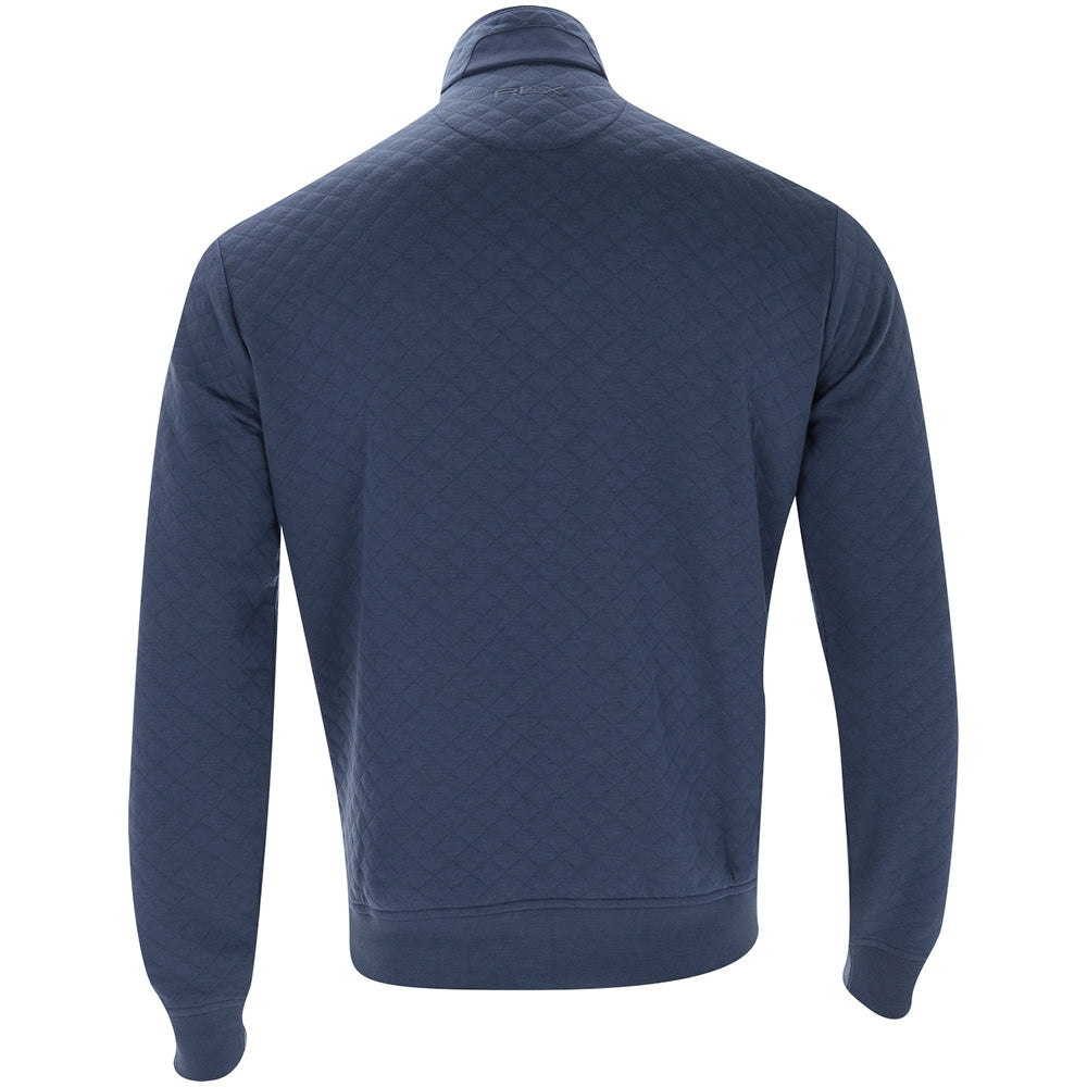 Quilted Double-Knit 1/4 Zip Mock Neck Sweatshirt