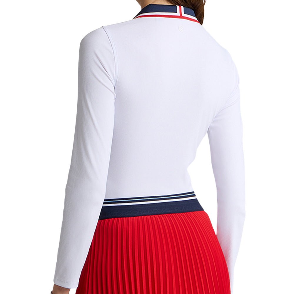 Women's Johnny Collar Ribbed Tech Long Sleeve Polo