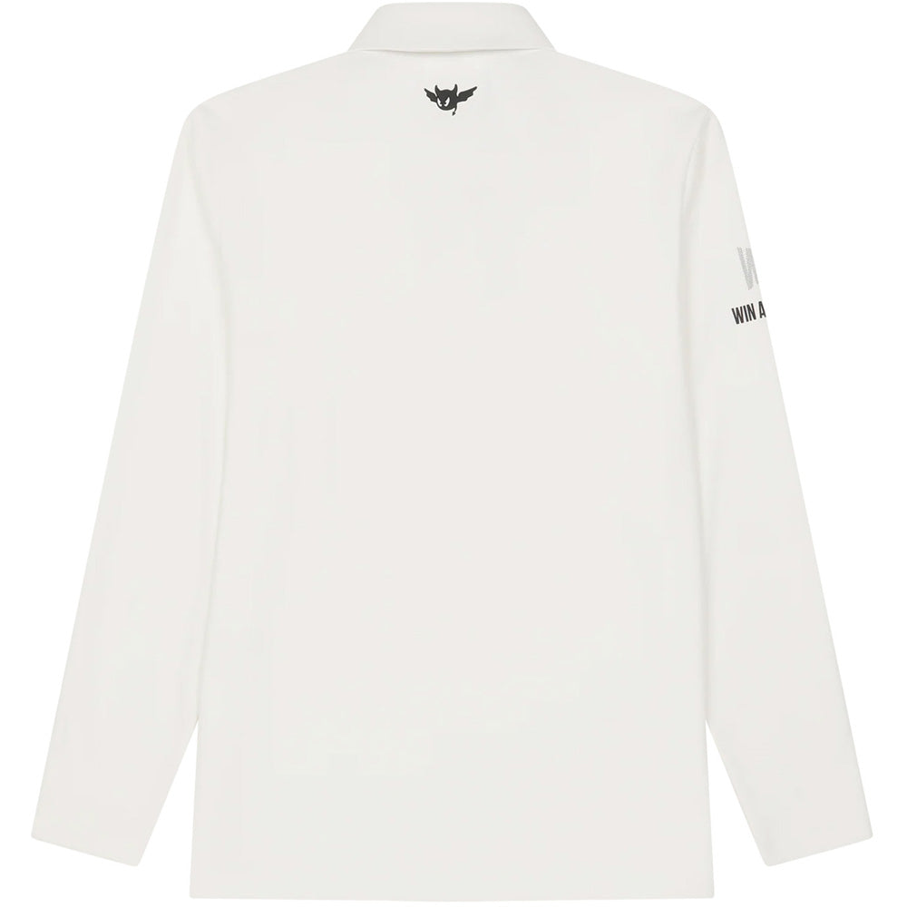 Logo Placket Long Sleeve Polo