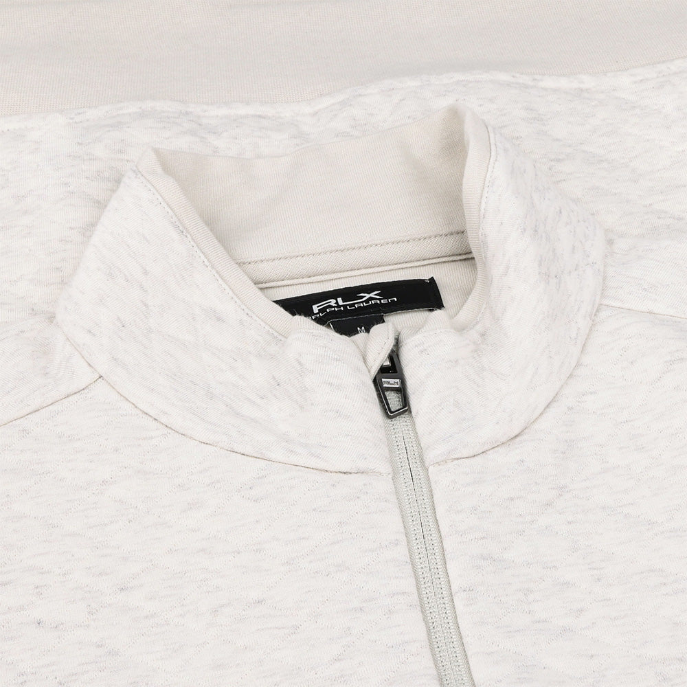 Quilted Double-Knit 1/4 Zip Mock Neck Sweatshirt