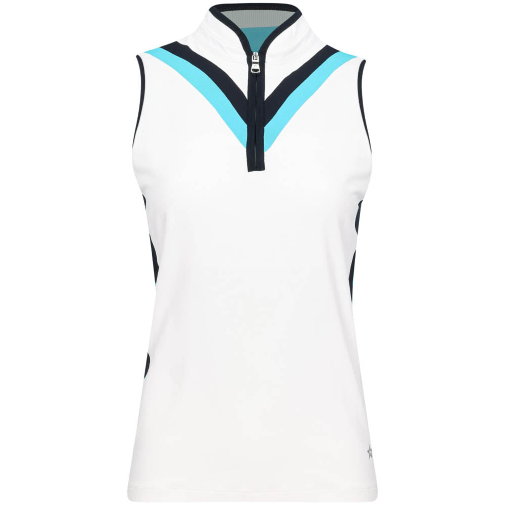 Women's The Hannah Multi-Chevron Sleeveless 1/4 Zip Blade Polo