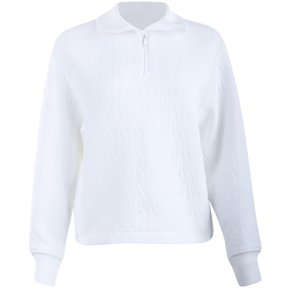 Women's Cable-Quilted 1/4 Zip Pullover